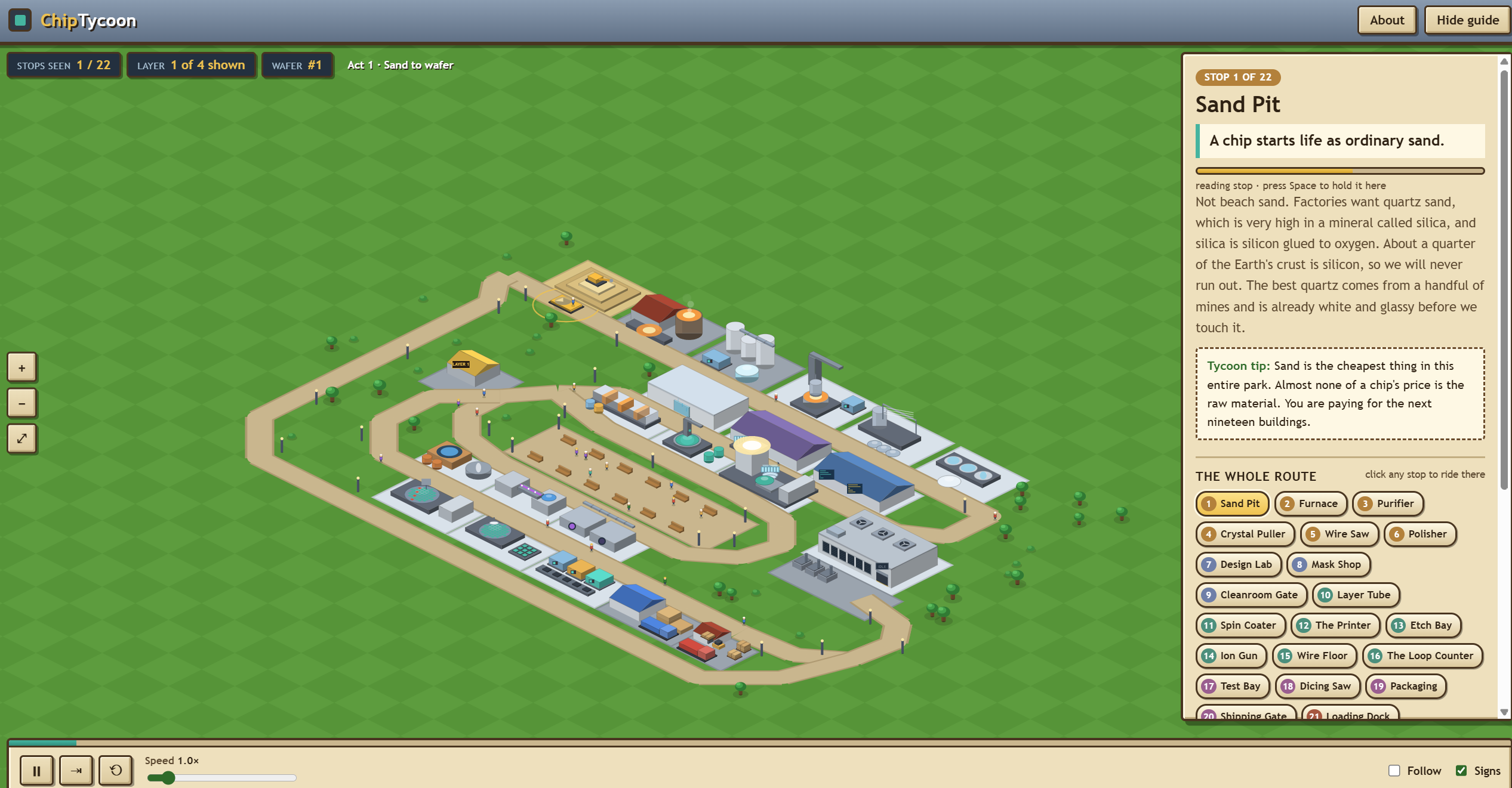 How chips are made - explained in a RollerCoasterTycoon-like simulation